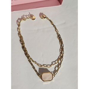 A New Day Demi Fine Collection 14K Flash Gold Bracelet with Rose Quartz Peace